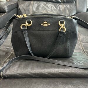 Coach Black Crossbody Bag with Gold Accents